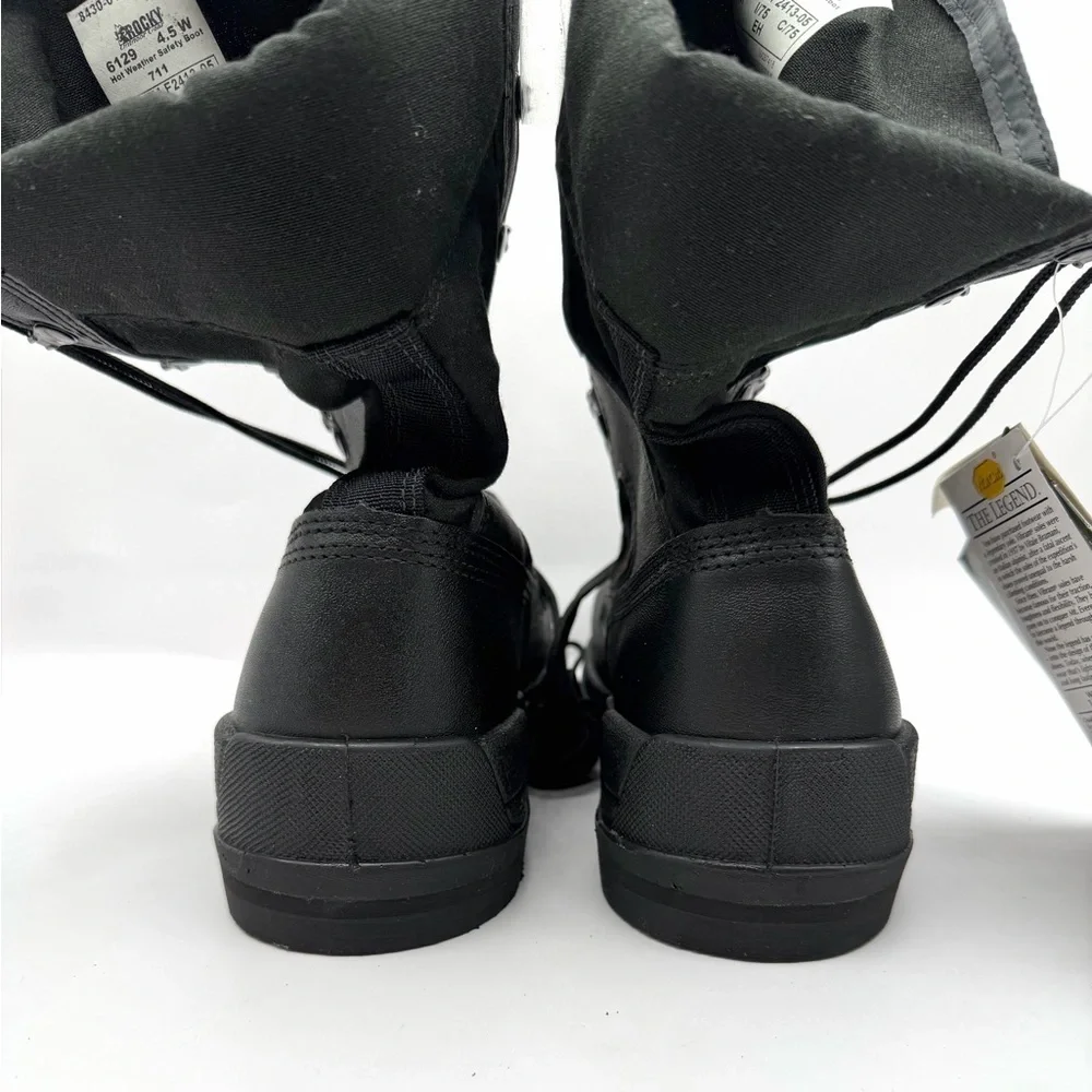 Rocky 6129 Navy Boots 4.5W Unisex Steel Toe Made in USA Vibram Sole NEW WITH TAG